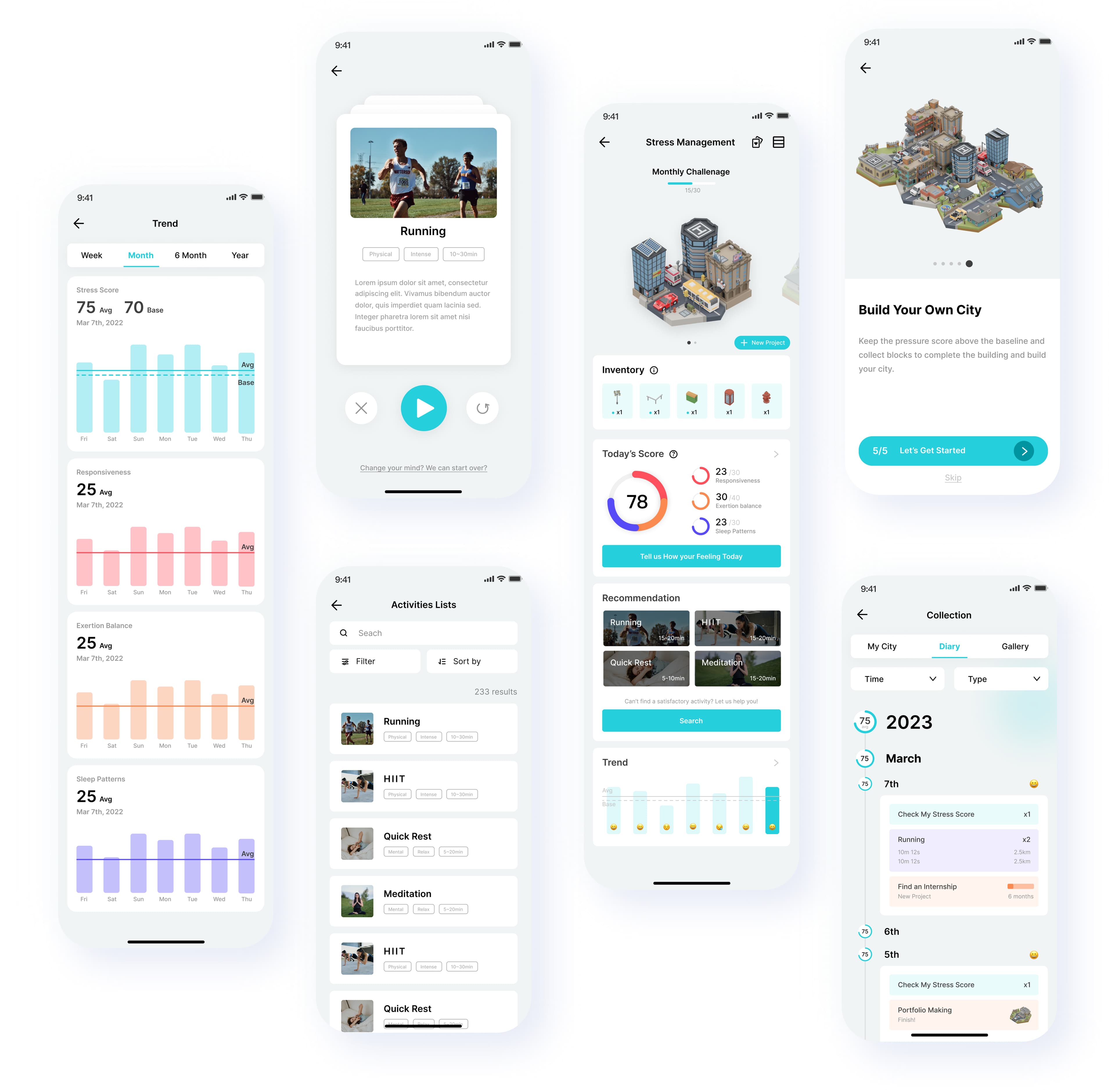 Fitbit stress management screens