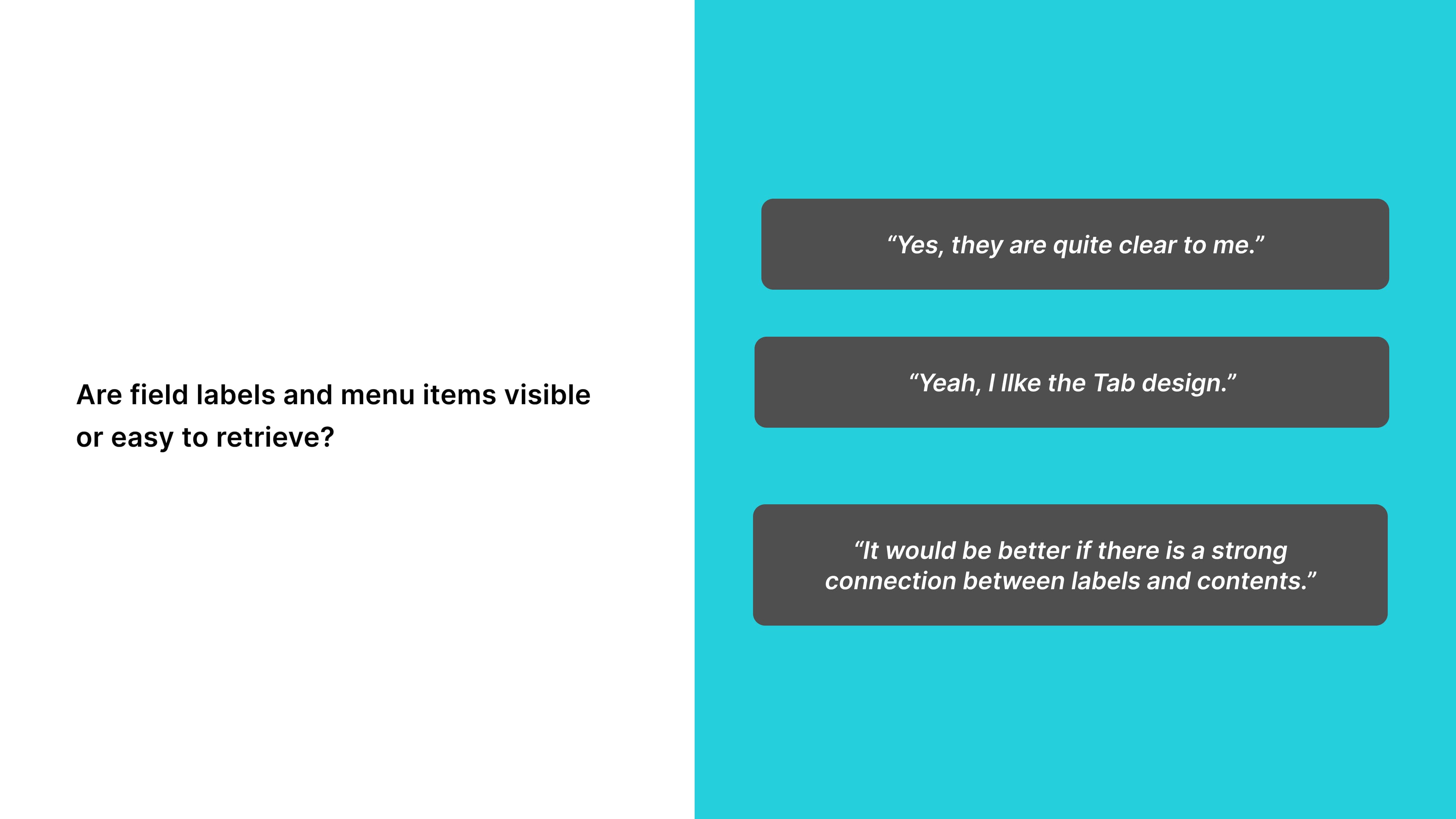 Testing feedback 2