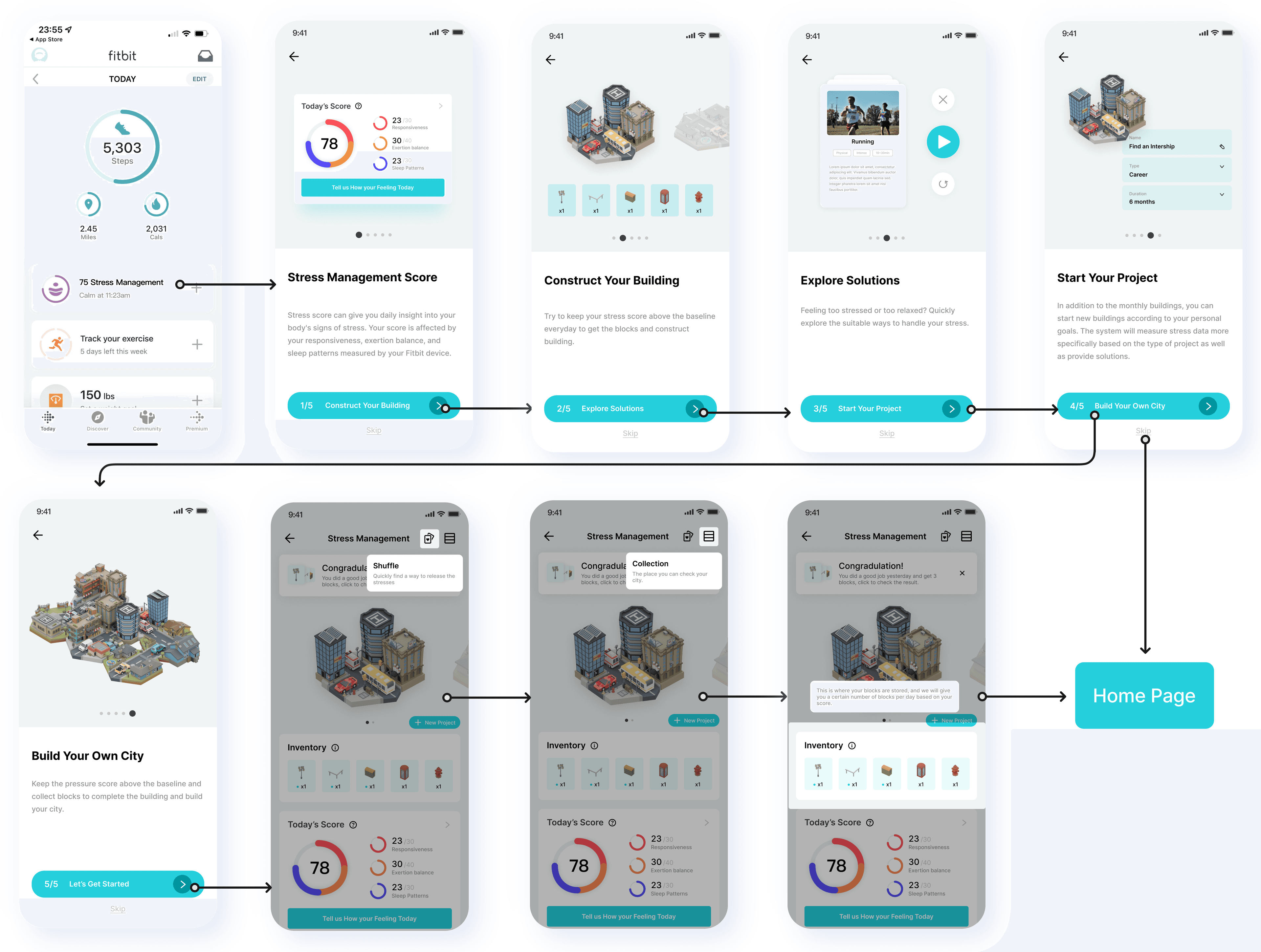 Onboarding screens