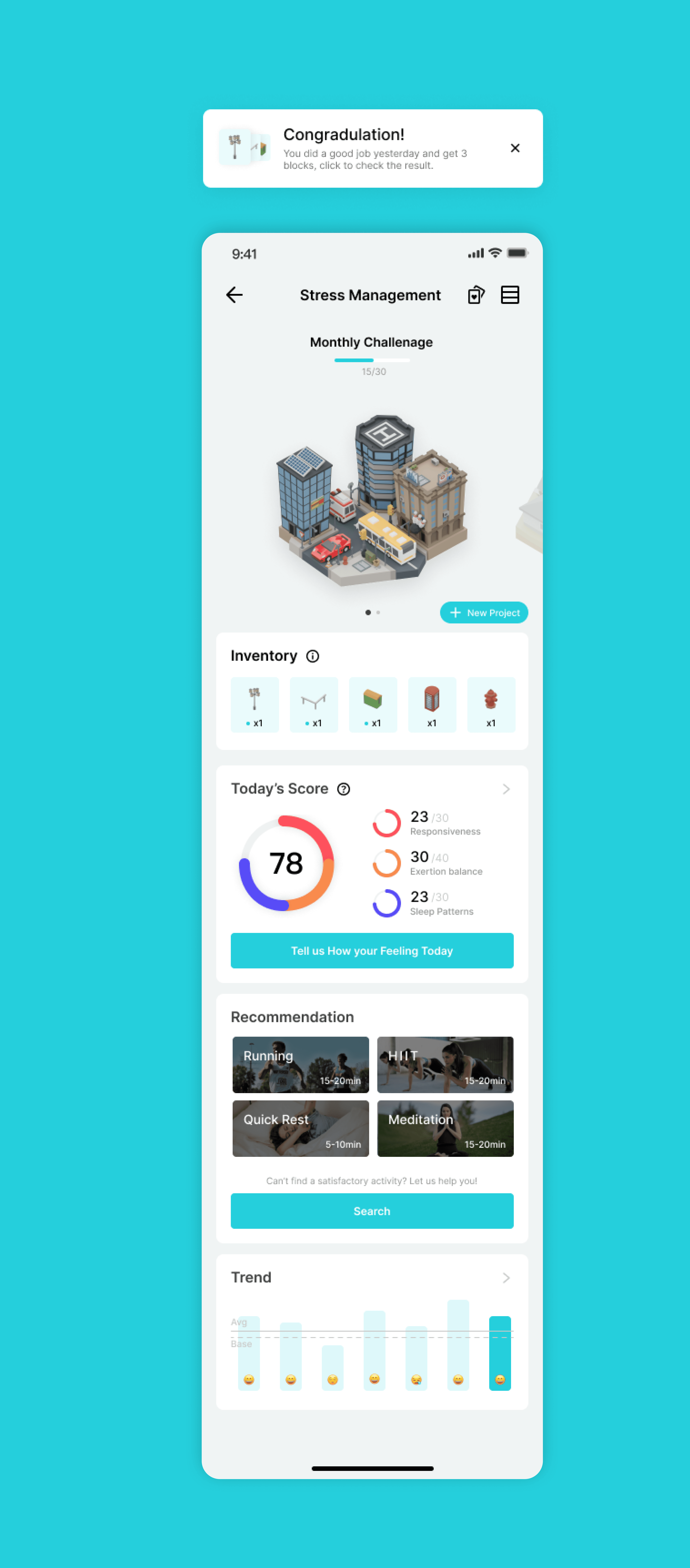 Construct a building screens