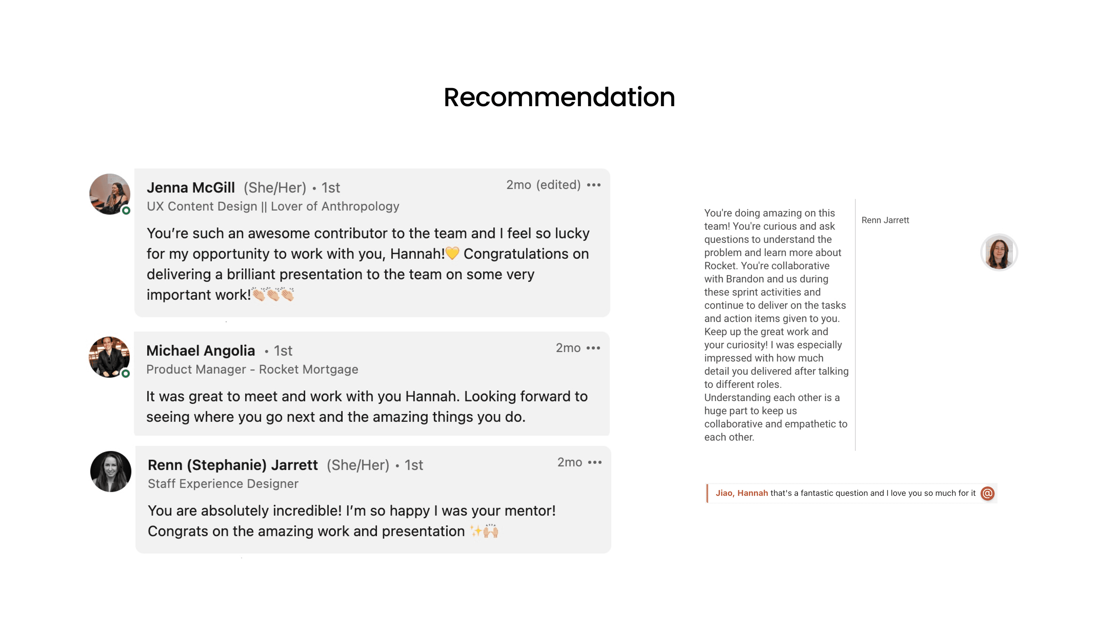 Recommendation from the Rocket team